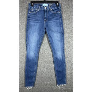 7 For All Mankind b(air) The Ankle Skinny Jeans Size 27 Frayed Raw Hem